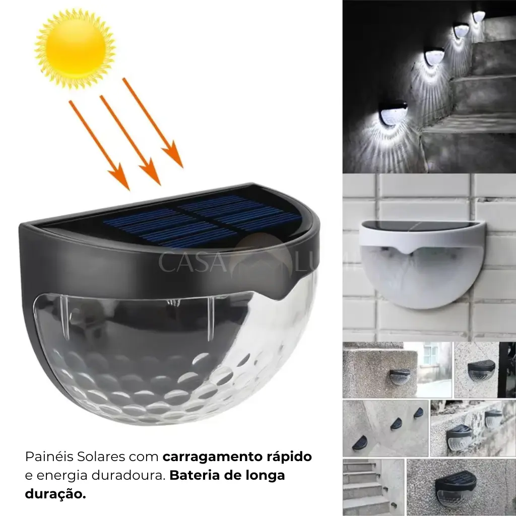 Luminária Solar Externa com Sensor de Acionamento Automático Ganfrei